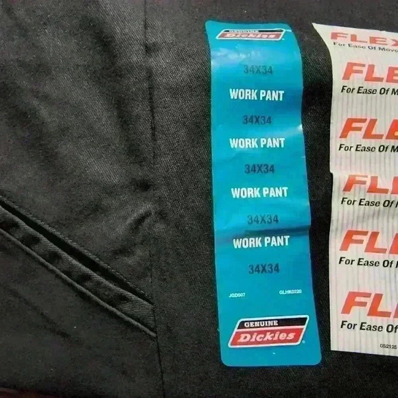 Dickies Mens Work Pants Relaxed Fit Straight Leg Flat Front Flex Pant Black - Picture 7 of 12